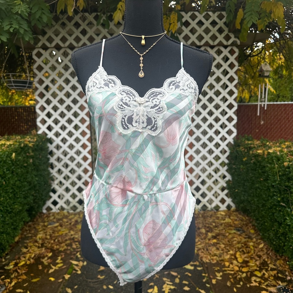 Lucy Ann II vintage floral lingerie bodysuit petite
